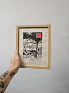 "Get off my lawn" - Eagle Linocut Print (Edition of 16)