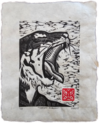 "Sunday Morning" - Tiger Linocut Print (Edition of 15)