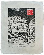 "Get off my lawn" - Eagle Linocut Print (Edition of 16)